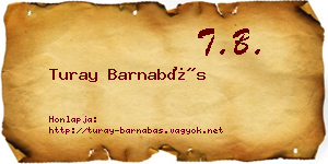 Turay Barnabás névjegykártya